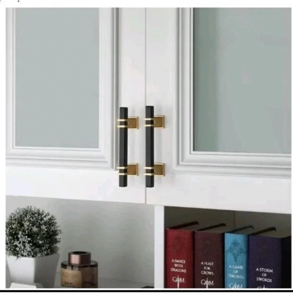 10 Pack Black and Gold Cabinet Pulls Matte Black Drawer Pulls Black-NEW A12
